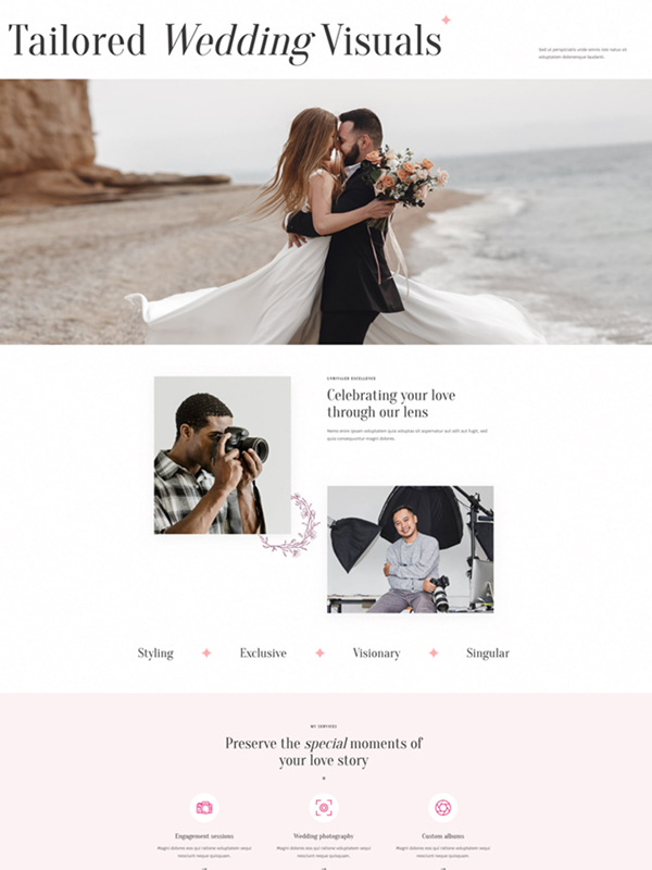 Photographer Web Design and SEO